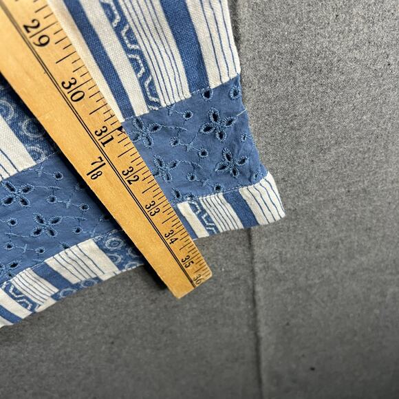 Denim & Co. Naturals Regular Linen Blend Crop Pants Med Denim Blue Small - Picture 6 of 11